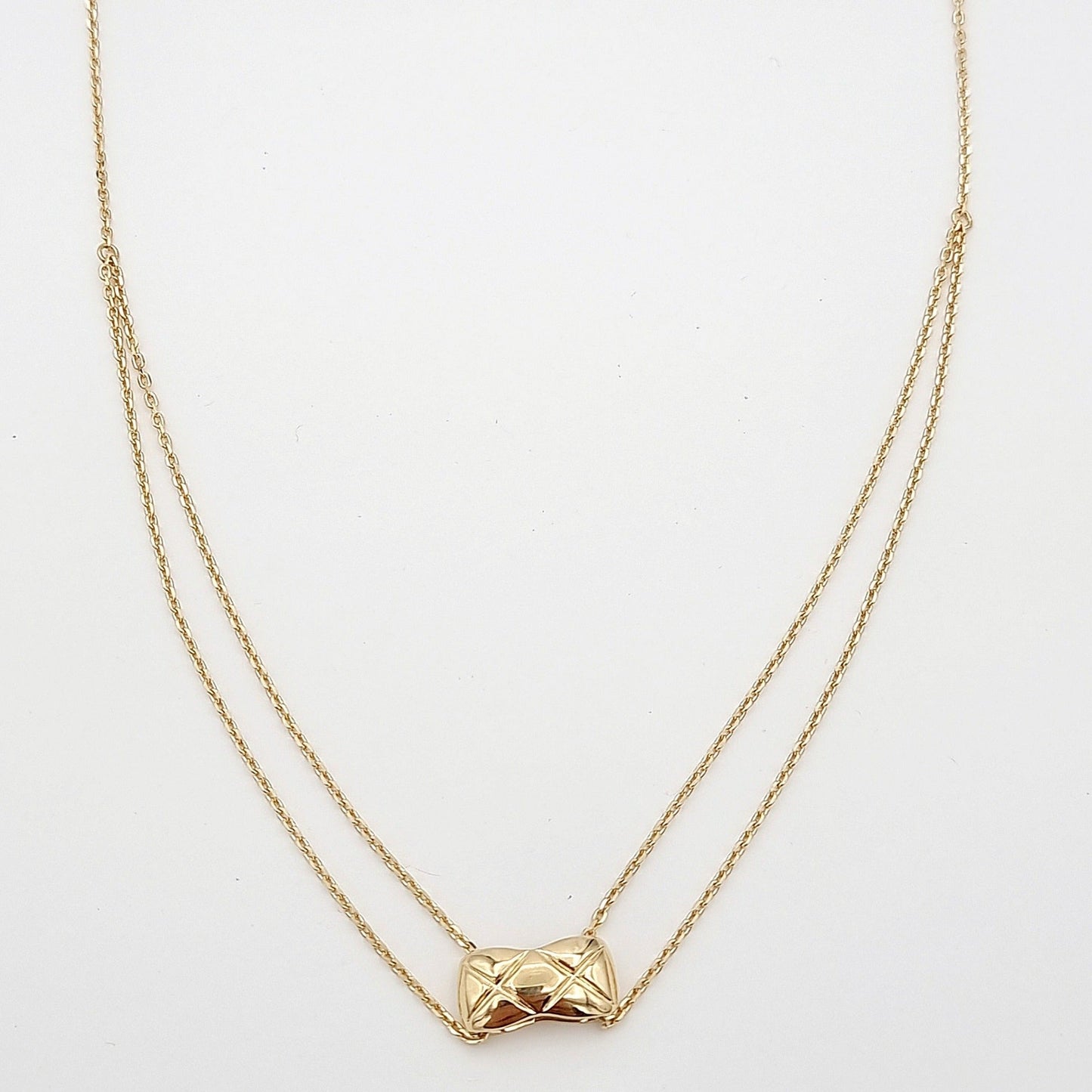 18K Pure Gold 2 Layer Necklace