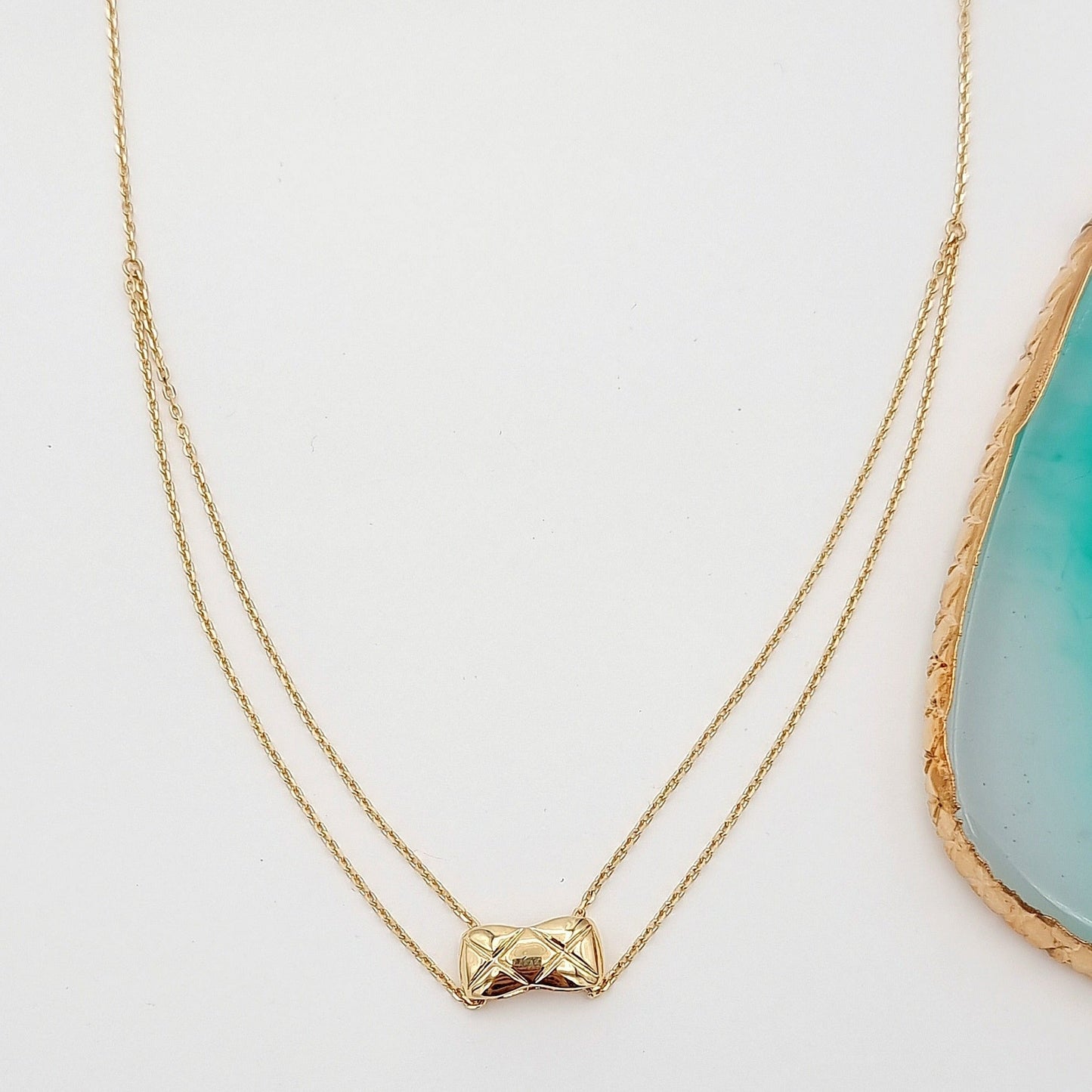 18K Pure Gold 2 Layer Necklace