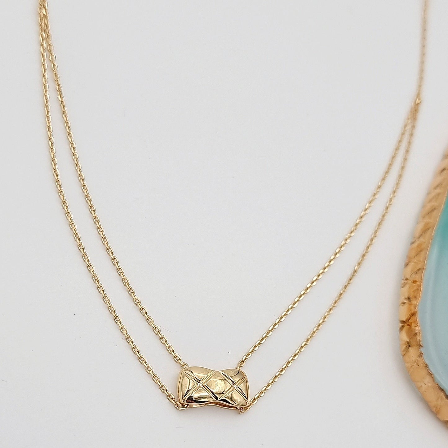 18K Pure Gold 2 Layer Necklace