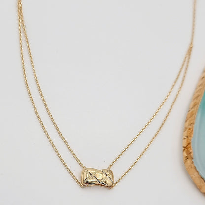 18K Pure Gold 2 Layer Necklace