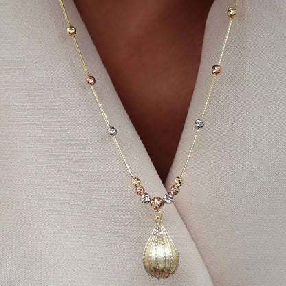 18K Pure Gold Drop Seeds Necklace