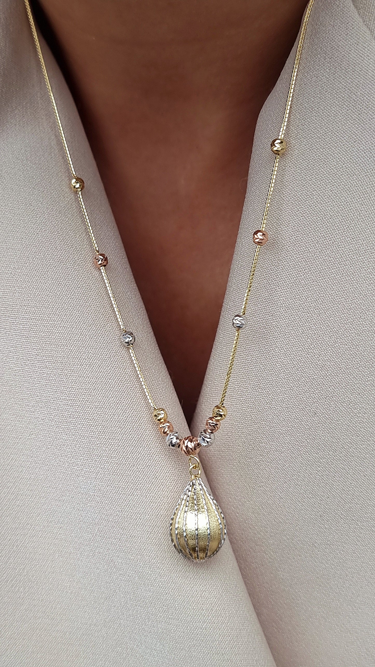 18K Pure Gold Drop Seeds Necklace