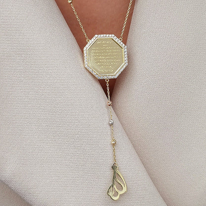 18K Pure Gold Religious Necklace