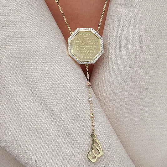 18K Pure Gold Religious Necklace