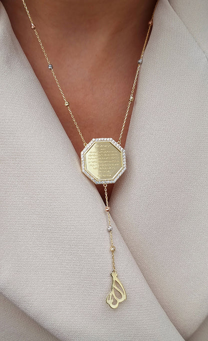 18K Pure Gold Religious Necklace