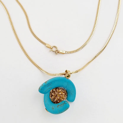 18K Pure Gold Elegant Ball Necklace