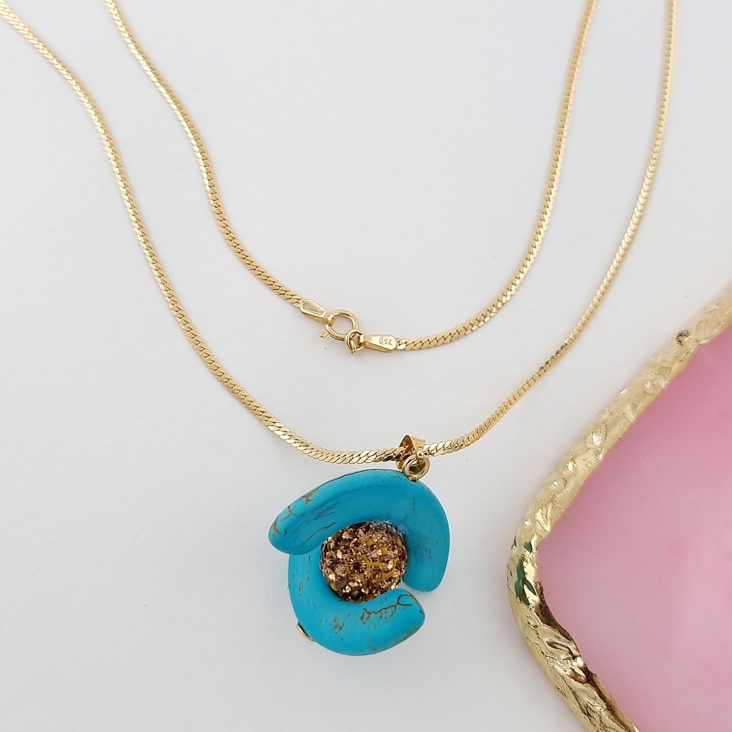 18K Pure Gold Elegant Ball Necklace