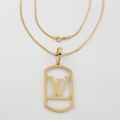 18K Pure Gold L.V Square Necklace