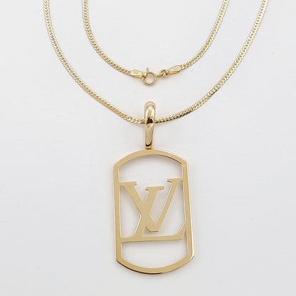 18K Pure Gold L.V Square Necklace
