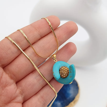 18K Pure Gold Elegant Ball Necklace