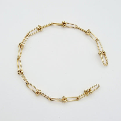 18K Pure Gold U-Link Bracelet