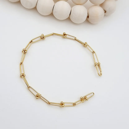 18K Pure Gold U-Link Bracelet