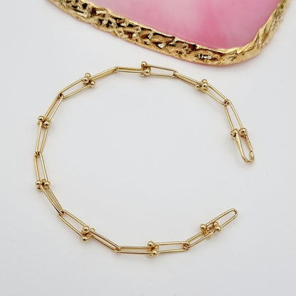 18K Pure Gold U-Link Bracelet