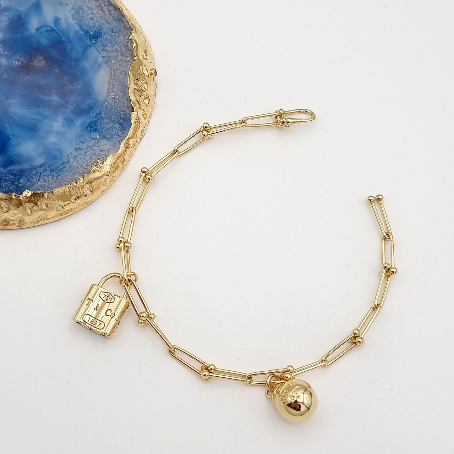 18K Pure Gold U-Link Lock T.F Bracelet