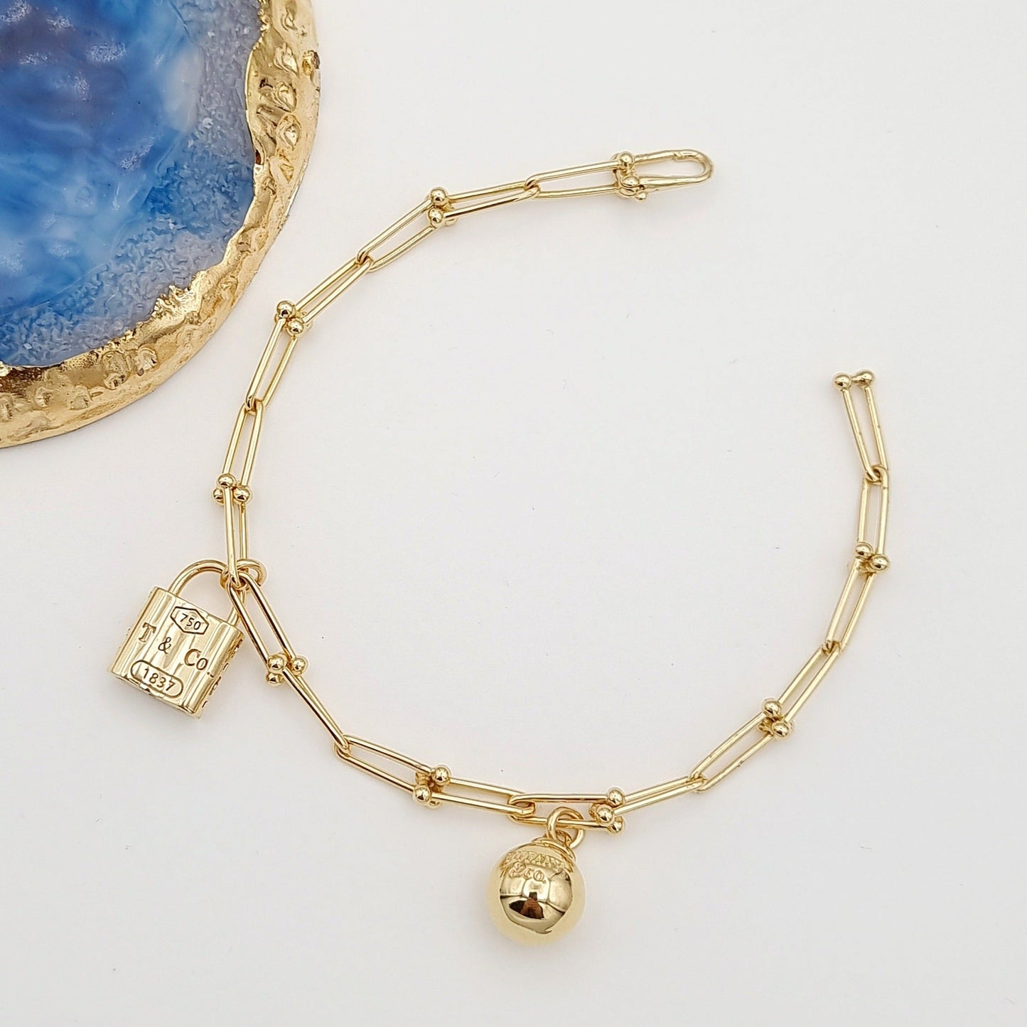 18K Pure Gold U-Link Lock T.F Bracelet