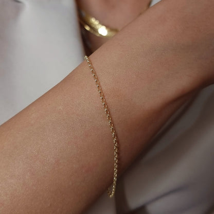 18K Pure Gold Thin C.P Linked Bracelet