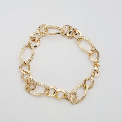 18K Pure Gold Oval Linked Bracelet