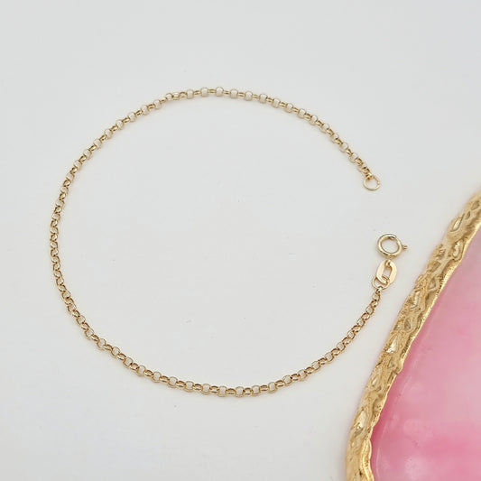 18K Pure Gold Thin C.P Linked Bracelet