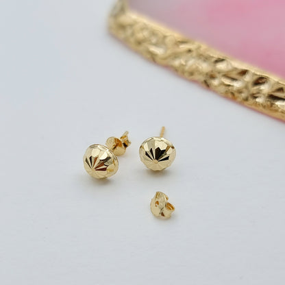 18K Pure Gold Stud Earrings