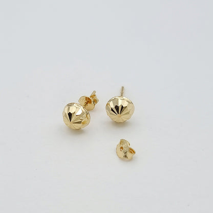 18K Pure Gold Stud Earrings
