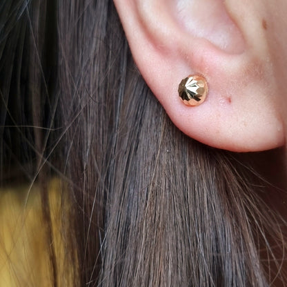 18K Pure Gold Stud Earrings