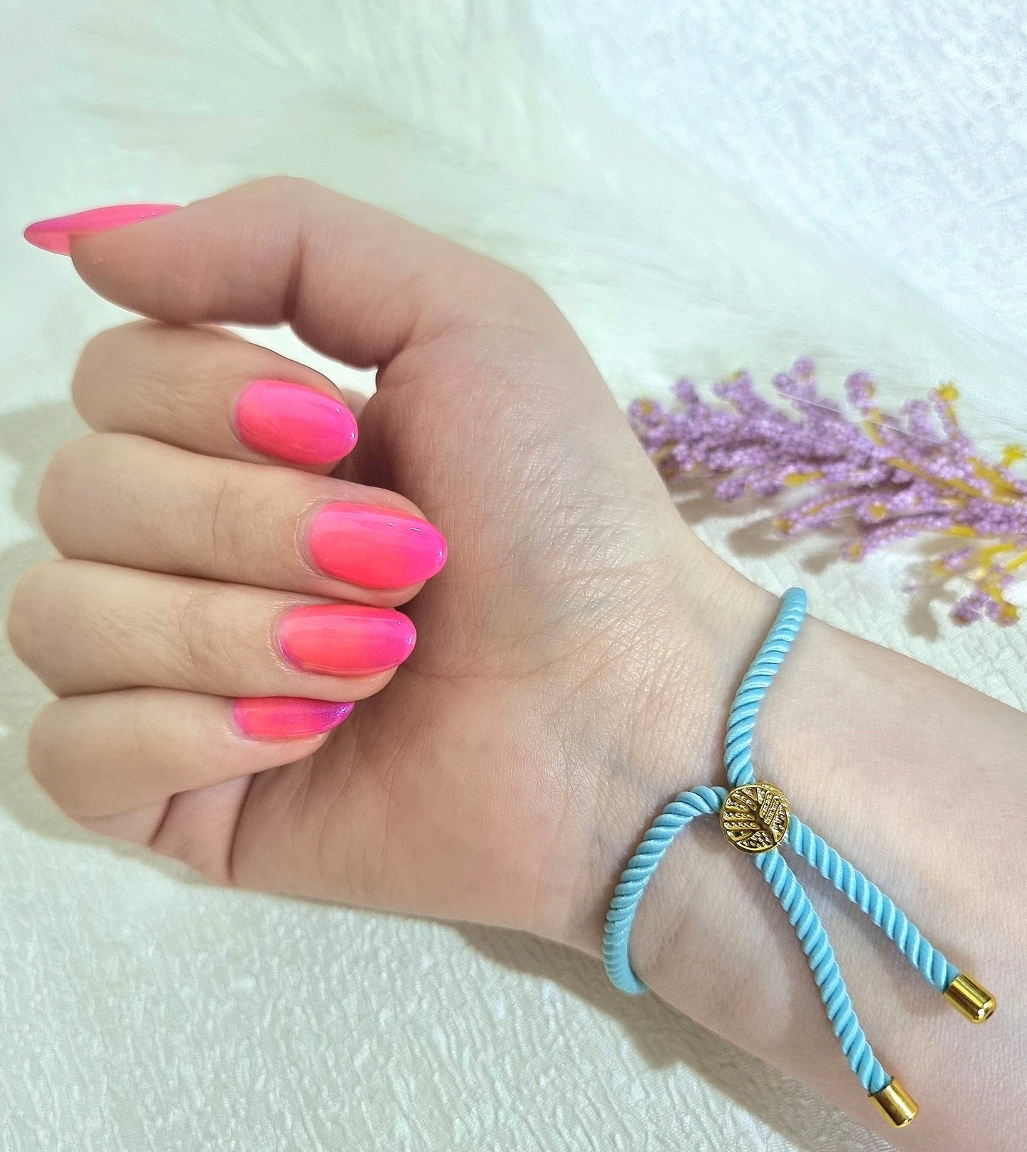 18K Pure Gold Thread Cross Bracelet