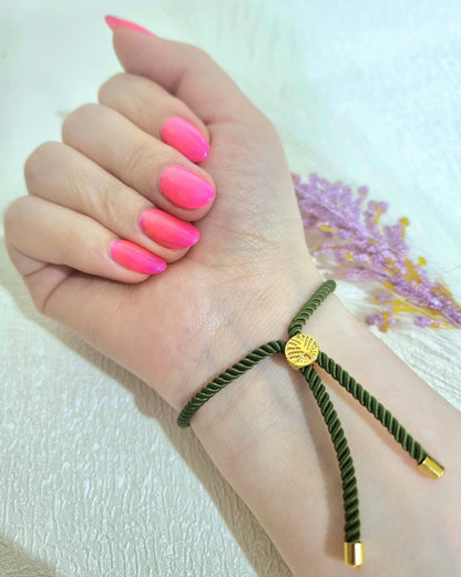 18K Pure Gold Thread Cross Bracelet