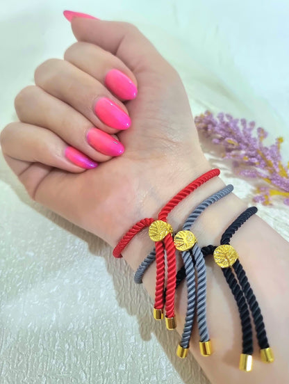 18K Pure Gold Thread Cross Bracelet