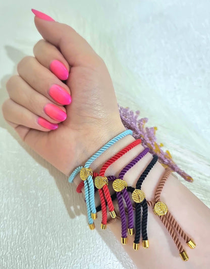 18K Pure Gold Thread Cross Bracelet