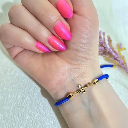 18K Pure Gold Thread Cross Bracelet