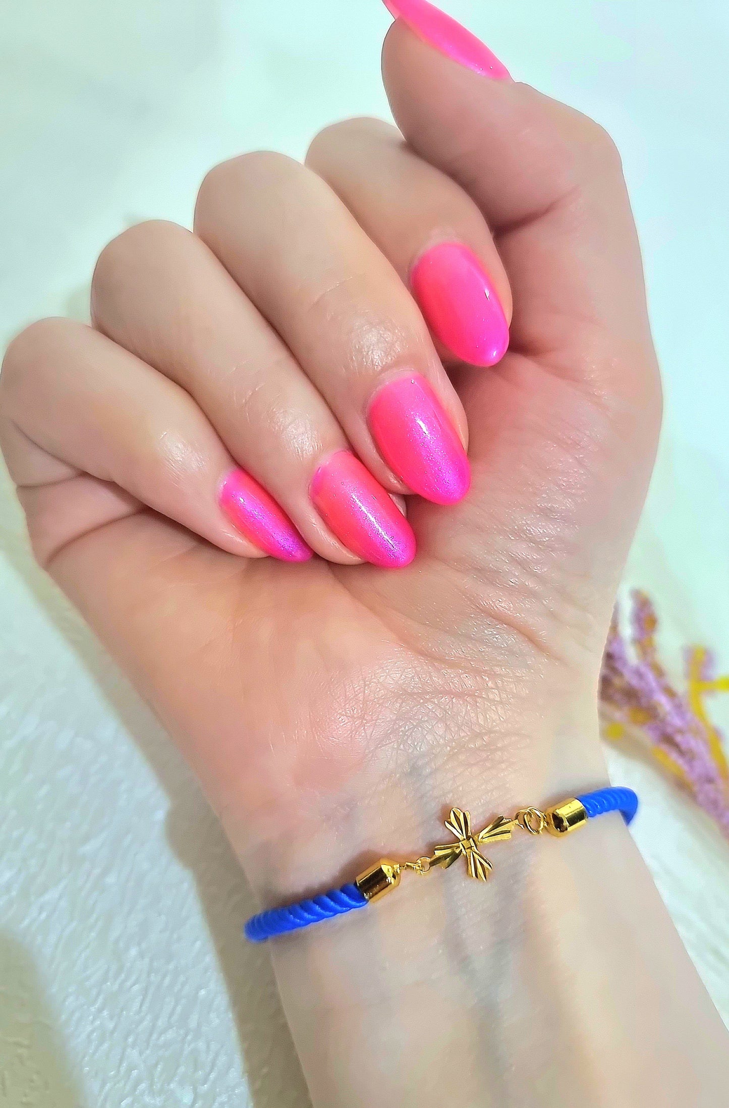 18K Pure Gold Thread Cross Bracelet