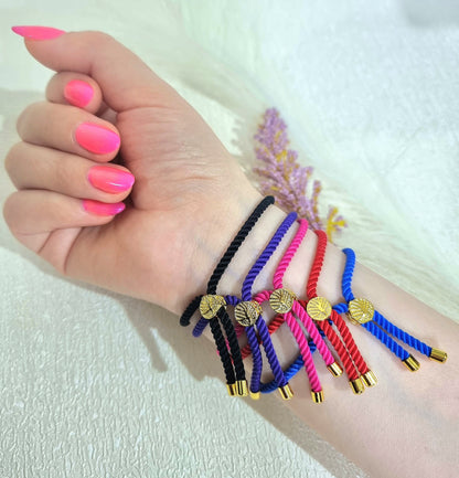 18K Pure Gold Thread Cross Bracelet