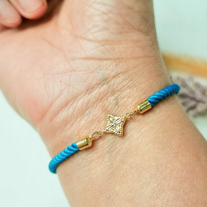 18K Pure Gold Flower Thread Bracelet