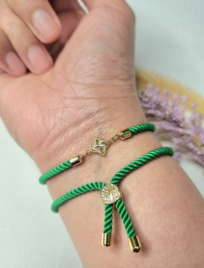 18K Pure Gold Flower Thread Bracelet