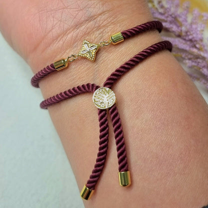 18K Pure Gold Flower Thread Bracelet