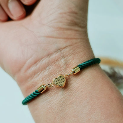 18K Pure Gold Heart Thread Bracelet