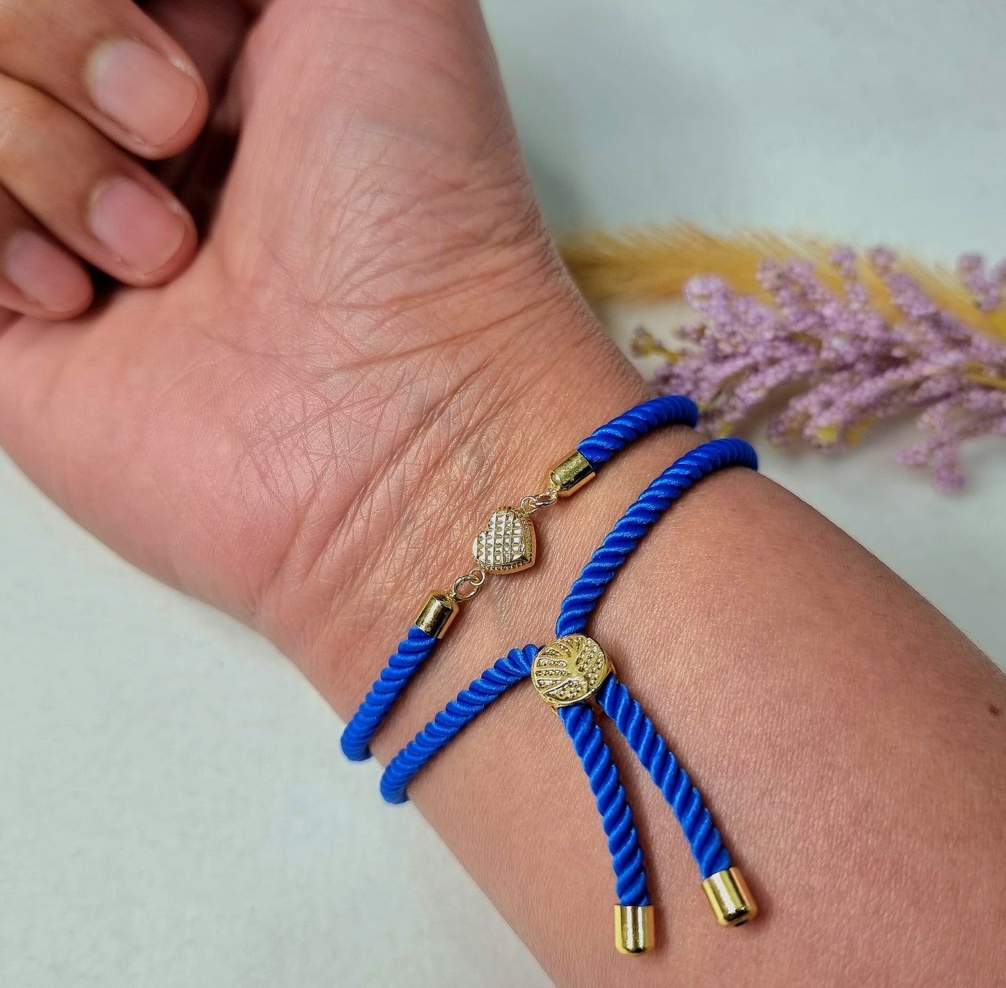 18K Pure Gold Heart Thread Bracelet
