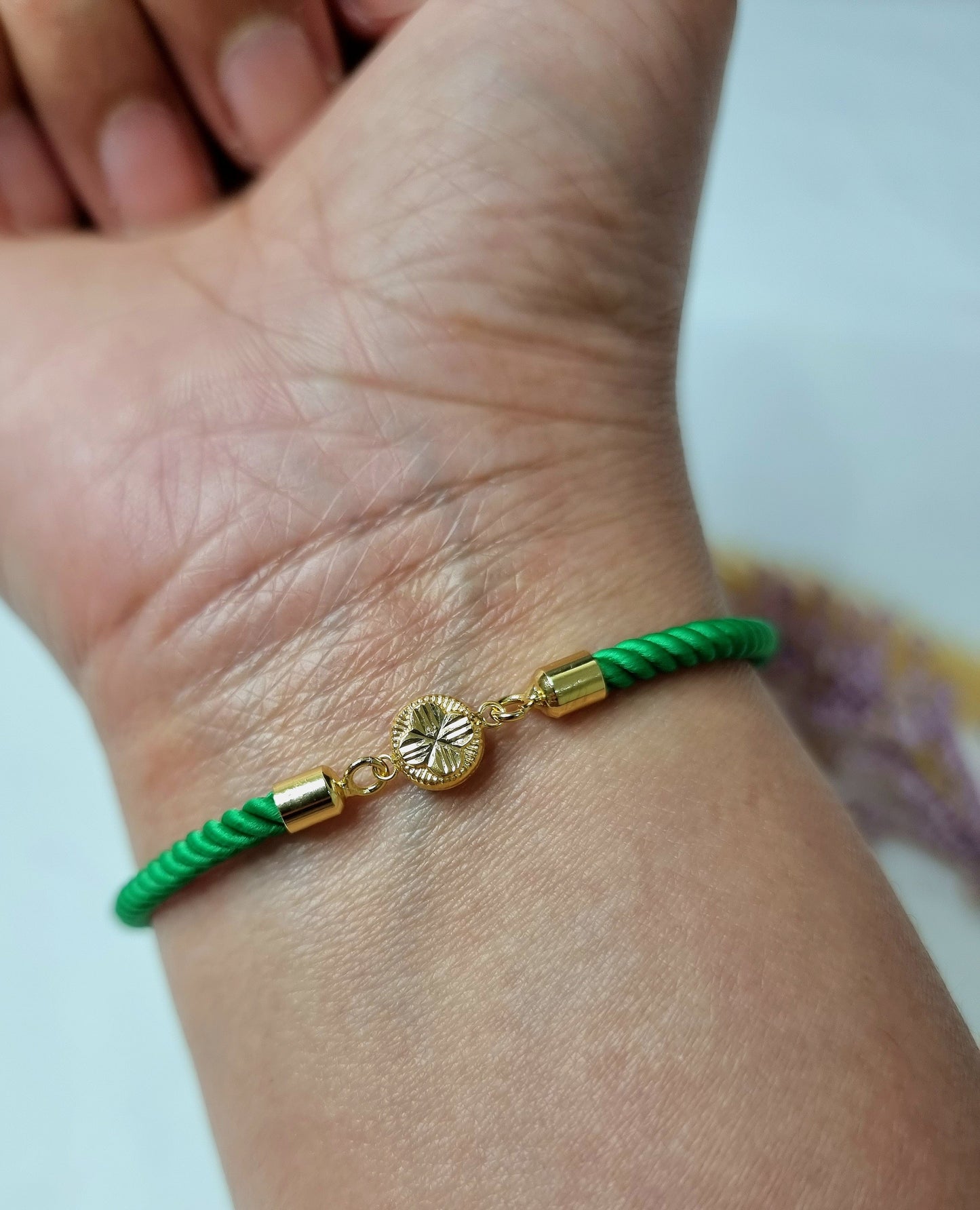 18K Pure Gold Round Thread Bracelet