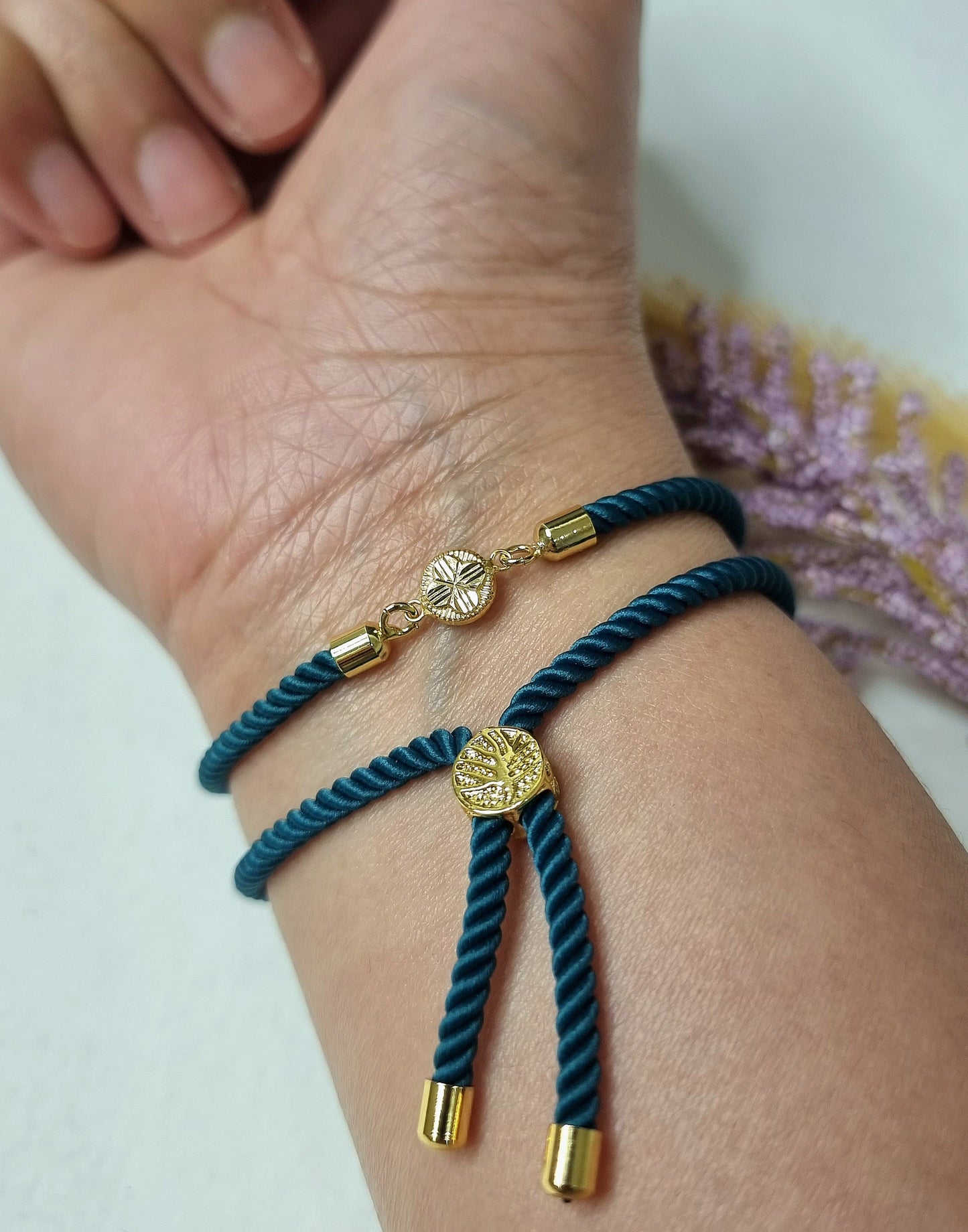 18K Pure Gold Round Thread Bracelet