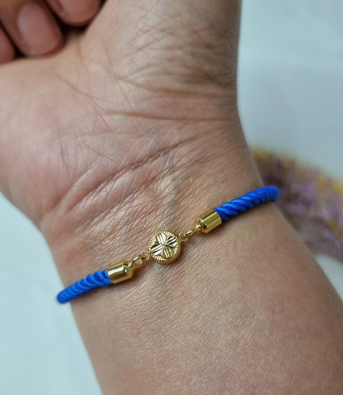 18K Pure Gold Round Thread Bracelet