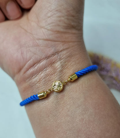 18K Pure Gold Round Thread Bracelet