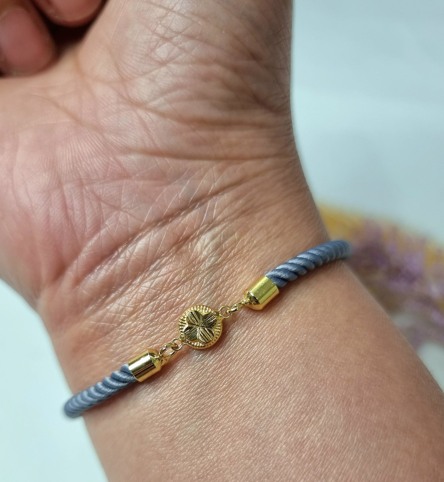 18K Pure Gold Round Thread Bracelet