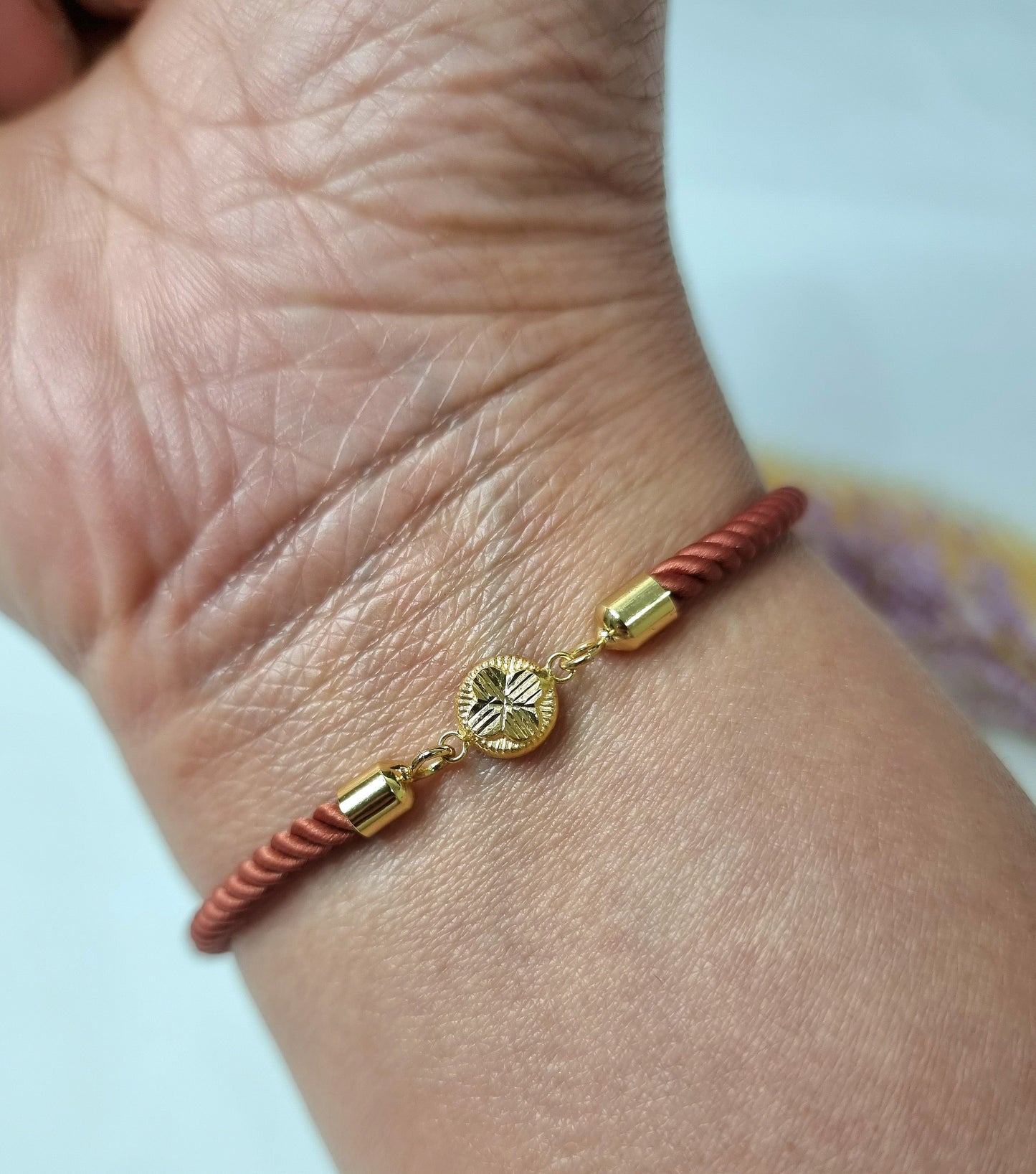18K Pure Gold Round Thread Bracelet
