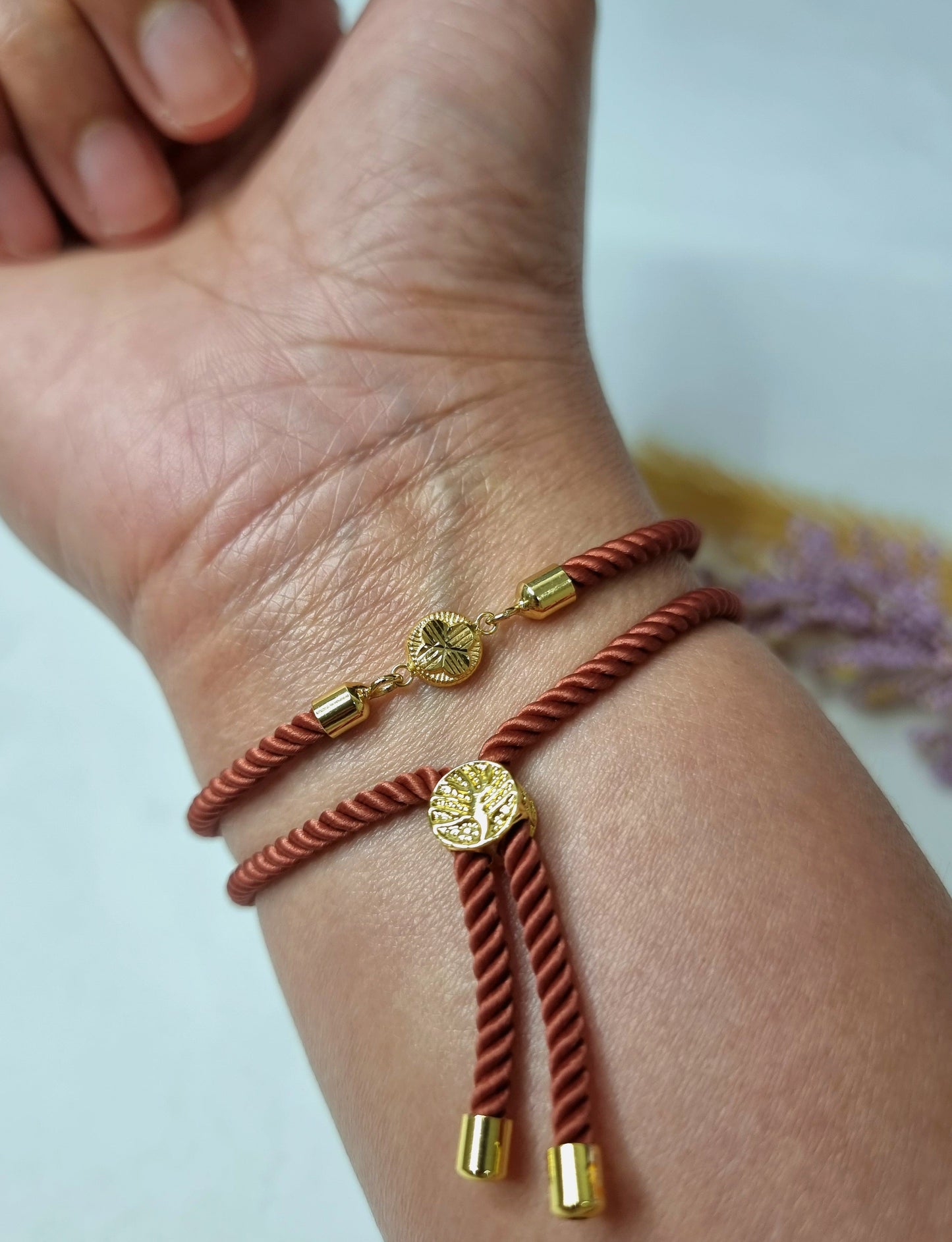 18K Pure Gold Round Thread Bracelet