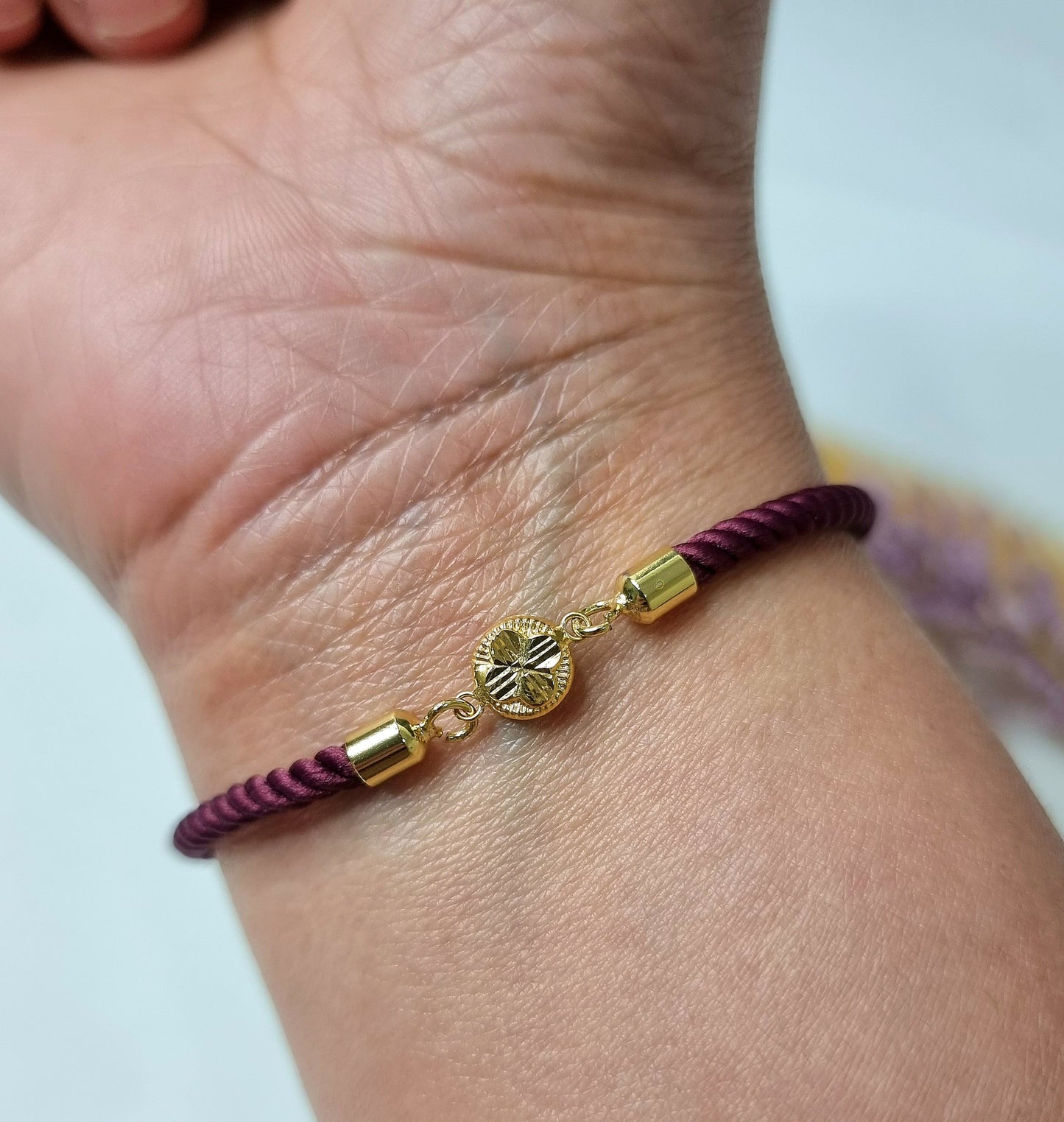 18K Pure Gold Round Thread Bracelet