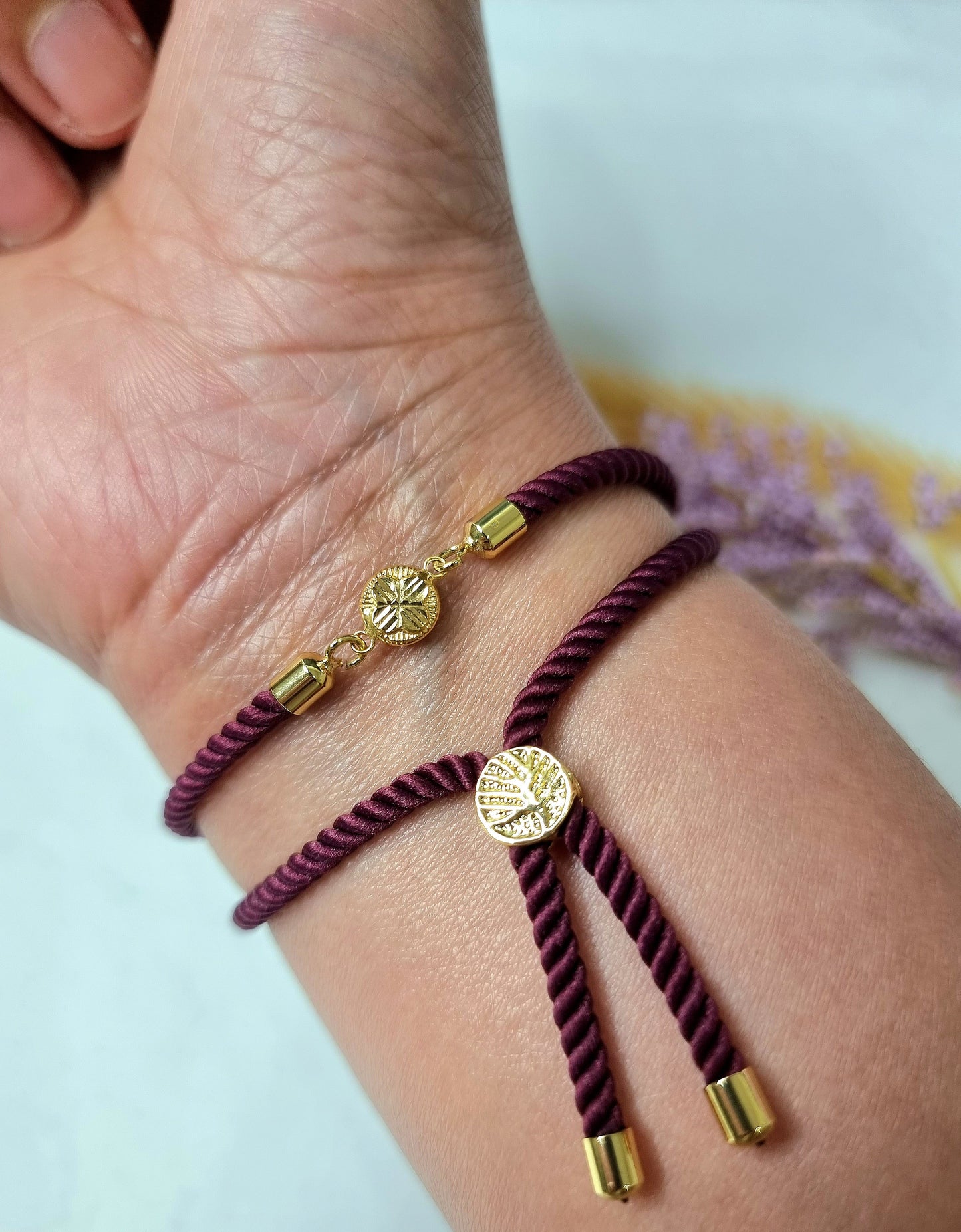 18K Pure Gold Round Thread Bracelet