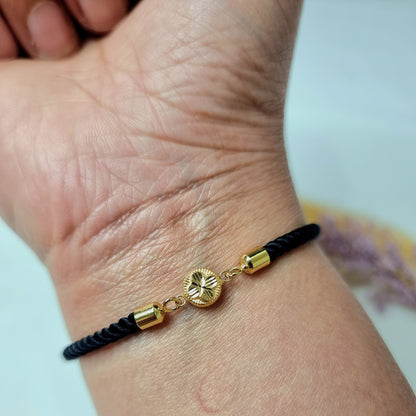 18K Pure Gold Round Thread Bracelet