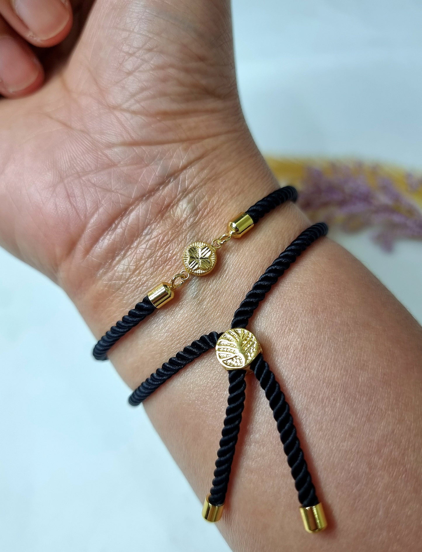 18K Pure Gold Round Thread Bracelet