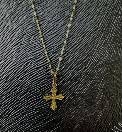 18K Pure Gold Cross Necklace