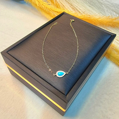 18K Pure Gold Fine Stone Bracelet